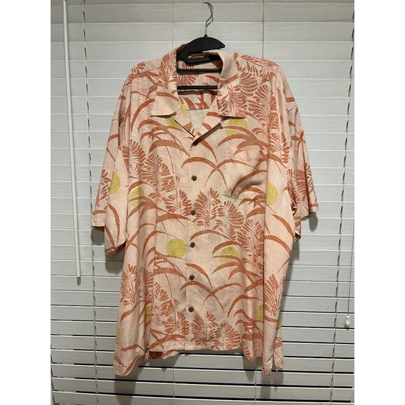 Tommy Bahama 100% Silk‎ Floral Short Sleeve Button Up Shirt - Size XXL
